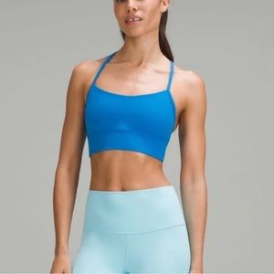 women’s lululemon flow y longline bra poolside size 4